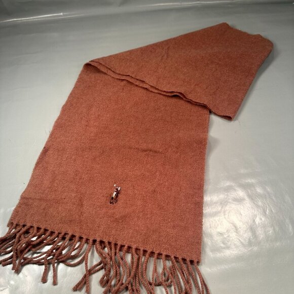 Polo Ralph Lauren Lambswool Italy Scarf Pony Shawl Fringe Accessories